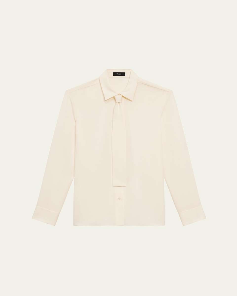 Modern Silk Georgette Neck-Tie Shirt